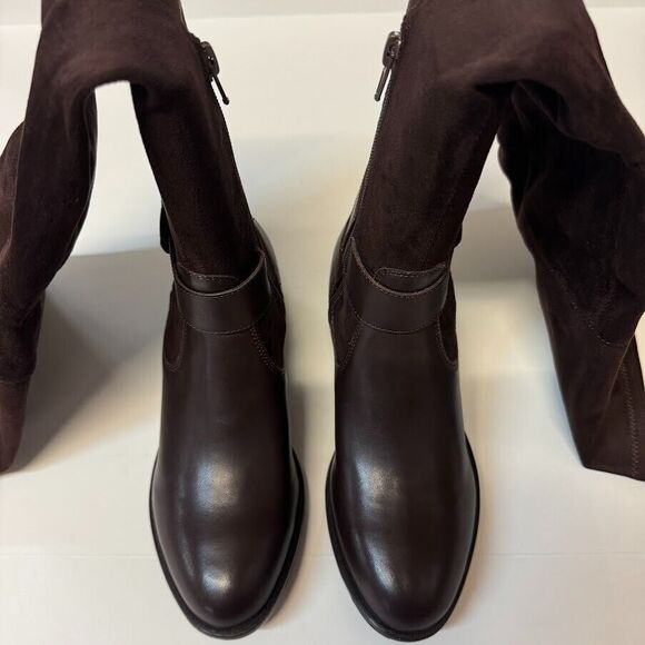 Nine West Womens 5 M Dark Brown Thigh High Riding Boots NIB ZB7 - Picture 4 of 7